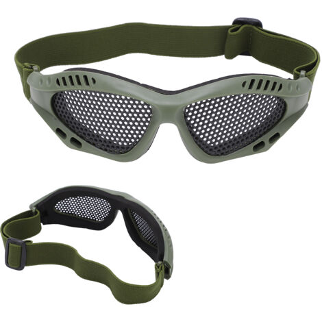 Lunettes de protection anti-impact mesh respirantes pour tir, vélo et activités extérieures - Vert militaire