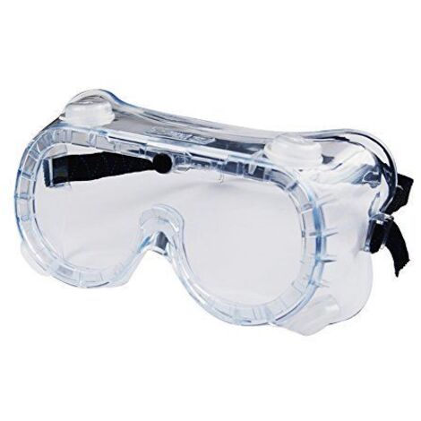 Lunettes de protection avec sangle et aérateurs anti-poussière. Norme EN166 3 B.