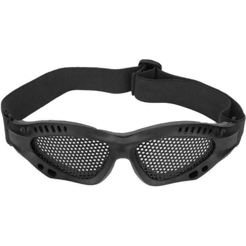 Lunettes de protection CS avec bande réglable et filet métallique (Noir)