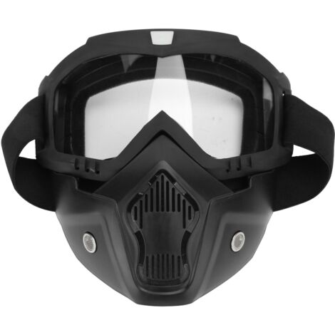 Lunettes de protection moto anti-buée avec verres transparents pour casque