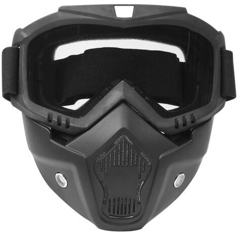 Lunettes de protection moto avec masque amovible pour cyclisme et sports outdoor (transparent)