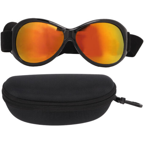 Lunettes de protection pour chien anti-vent, lunettes de soleil ajustables pour chien, noir et rouge