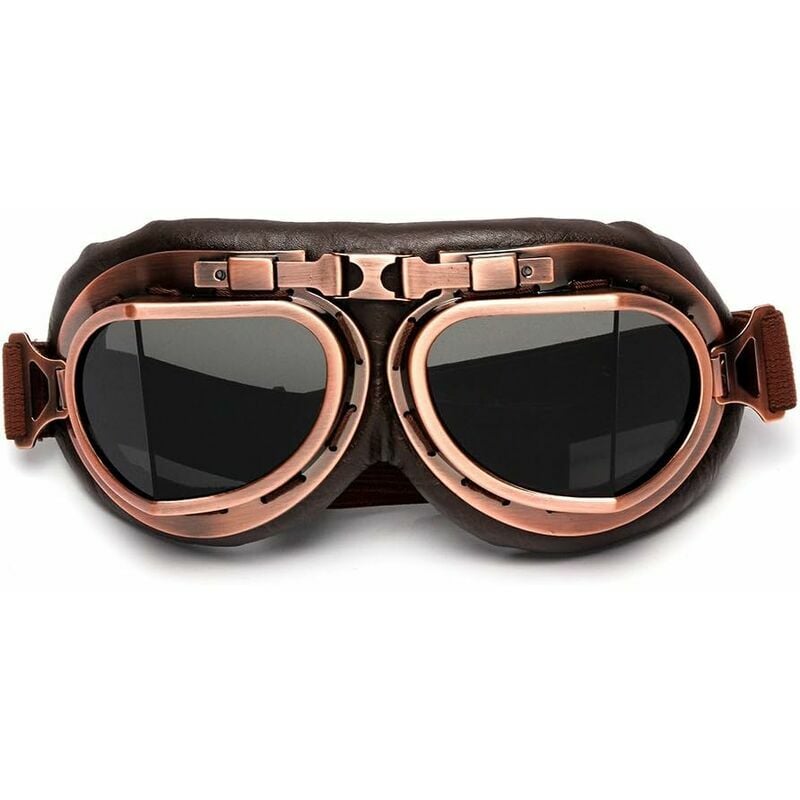 Lunettes de protection pour pilote de moto / aviateur, Verres marron