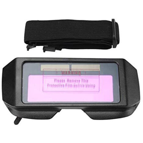 Lunettes de protection pour soudage à tension variable automatique à énergie solaire, noir dépoli, grade B (batterie intégrée livrée).