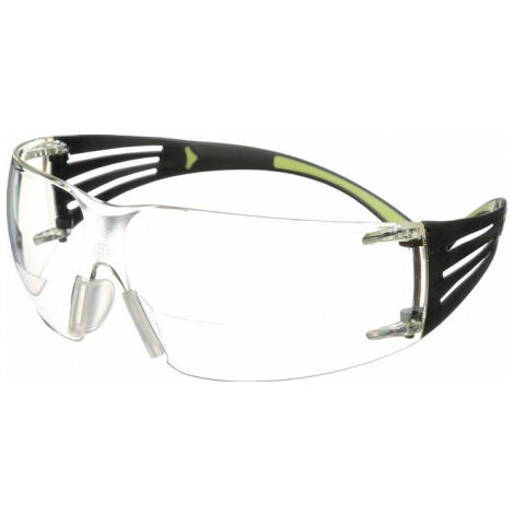 Lunettes de protection Reader SecureFit -SF400 EN 166 branches noires/vertes, verres tr. +2 polycarbonate 3M