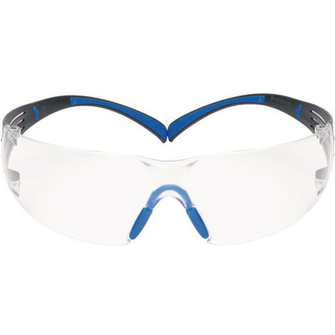Lunettes de protection SecureFit-SF400 EN 166-1FT branches bleu gris. verres tra