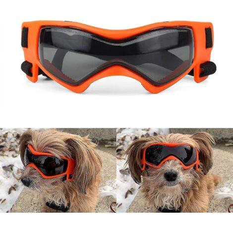 Lunettes de protection solaire pour chien de race moyenne, lunettes de soleil pour chien de petite race, protection UV avec sangles réglables - Orange