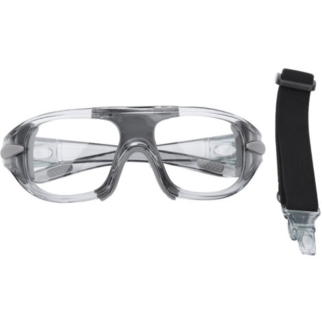 Lunettes de protection sport polycarbonate anti-choc pour football basketball extérieur - Gris