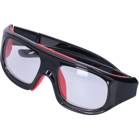 Lunettes de Protection Sport pour Basketball et Football - Antichoc et Confortable (Noir Rouge)