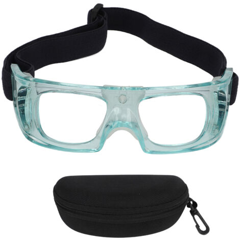 Lunettes de protection sport pour enfants - Monture incurvée ajustable en PC résistant aux chocs - Modèle bleu