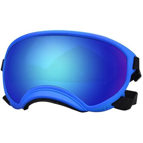 Lunettes de protection UV pour chien avec sangles réglables et film bleu, lunettes de soleil coupe-vent, anti-poussière et anti-buée pour animaux de compagnie