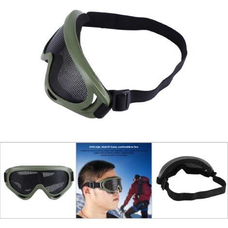 Lunettes de protection X400 avec verres en acier pour paintball extérieur