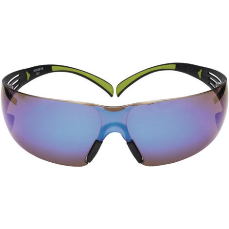 Lunettes de sécurité SecureFit-SF400 EN 166.EN 172 branches noir vert Verres bleu PC.