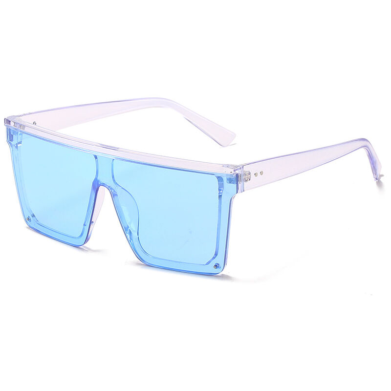 Lunettes de soleil carrées surdimensionnées pour femmes et hommes, monture large à dessus plat à la mode
