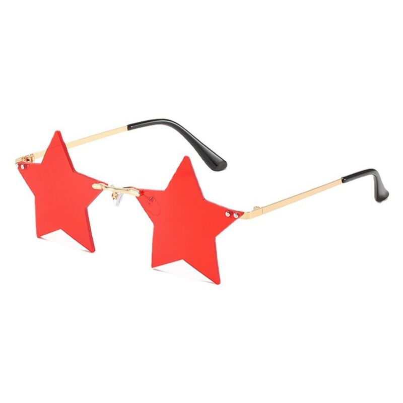 Lunettes de soleil irrégulières violettes foncées à monture dorée, lunettes de soleil créatives en forme d'étoile, sans cadre, personnalité, lunettes