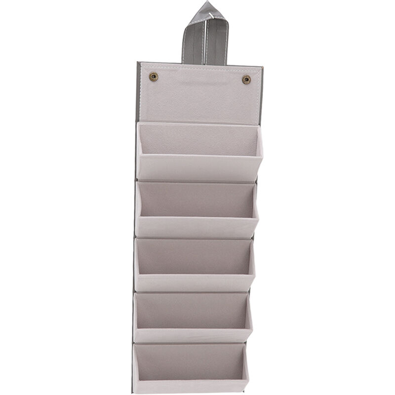 Lunettes de soleil organisateur étui multifonctionnel plusieurs fentes en cuir PU étui à lunettes de voyage stockage pour lunettes bijoux gris