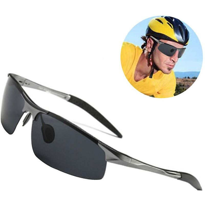 Fei Yu - Lunettes de soleil polarisées pour hommes Lunettes de soleil en métal pour la conduite, la pêche et le golf