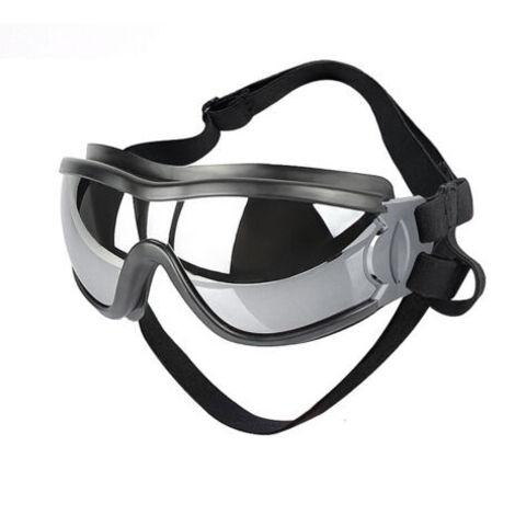 Lunettes de soleil pour chien - Lunettes pour chien - avec sangle réglable - Protection UV - Étanches - Lunettes pour petit chien - Pour grands chiens - Noir