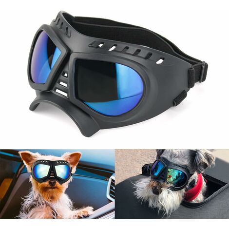 Lunettes de soleil pour chien Lunettes UV pour chien Lunettes de sécurité faciles à porter pour chiens Accessoires à la mode pour animaux de compagnie Lunettes de moto pour petits/moyens chiens