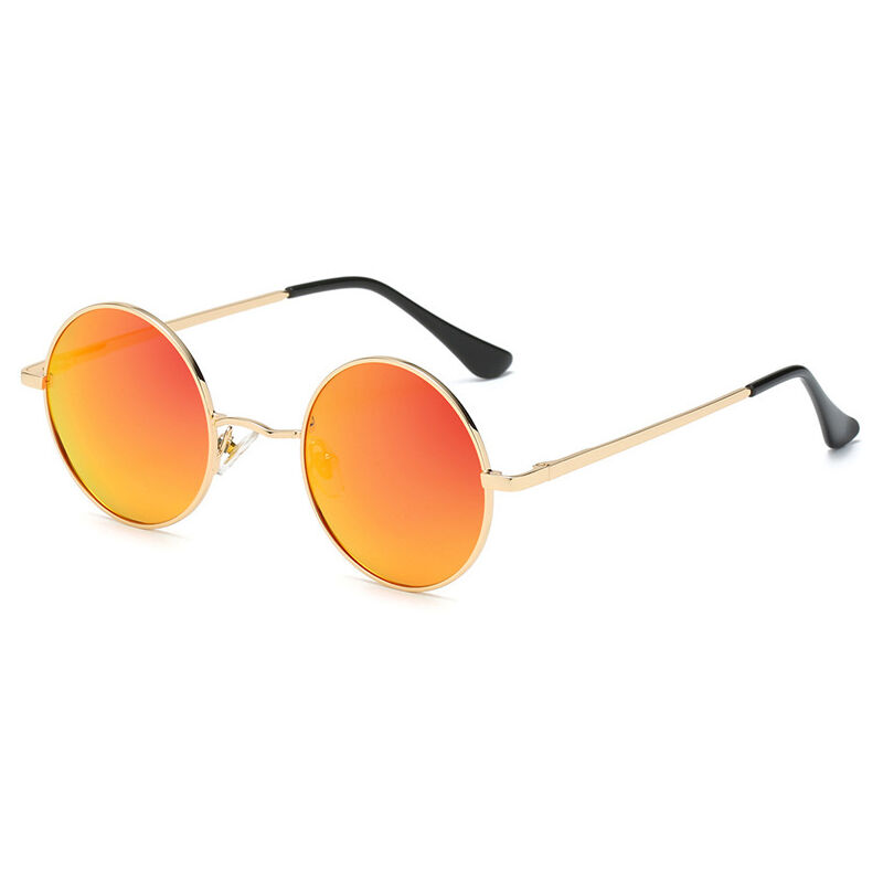 Lunettes de soleil rétro Lunettes de soleil à forte protection uv Lunettes à monture ronde en métal Lunettes de soleil polarisées à la mode