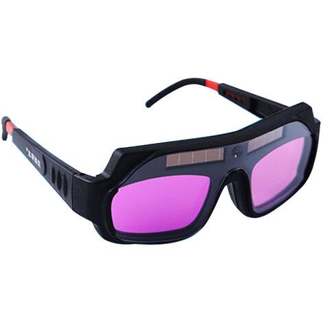 Lunettes de soudage a assombrissement automatique, lunettes de soudeur anti-eblouissement et anti-ultraviolet, lunettes de protection, noires - noires