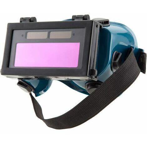 Lunettes de soudage LCD batterie solaire à gradation automatique/gradation lunettes de soudage sangle (bleu foncé + cadre noir)