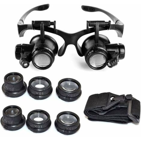 Lunettes de tête avec loupe éclairée