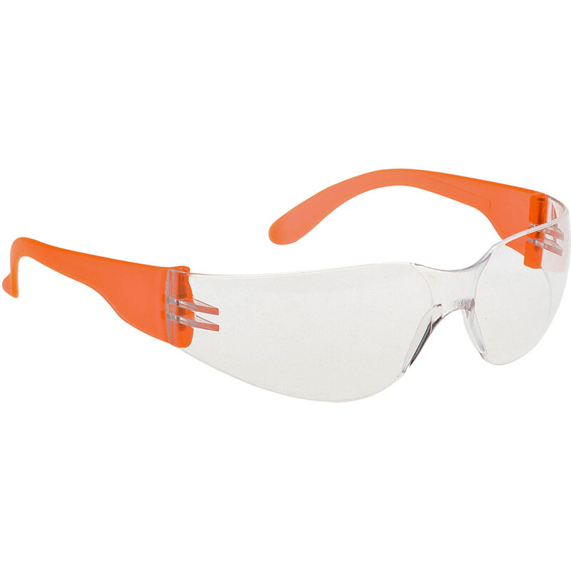 Image of Durchsichtige/orange Schutzbrille mit umhüllendem Design