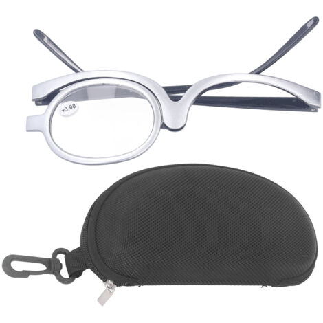 Lunettes grossissantes pliables pour maquillage des yeux, loupe unique +3.00 pour femmes et seniors