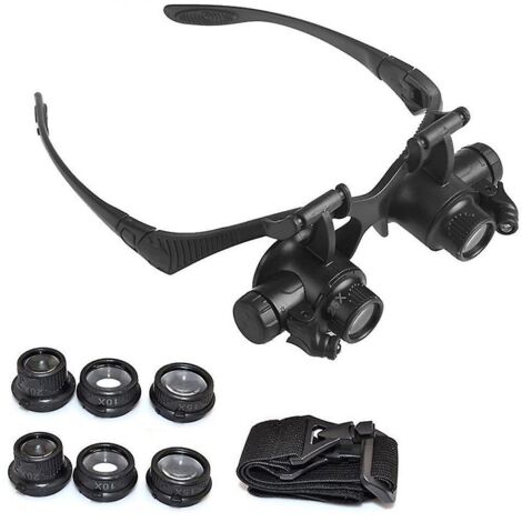Lunettes loupe frontales à LED avec 4 lentilles détachables
