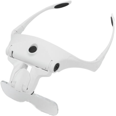 Lunettes-loupe frontales LED rechargeables USB, 5 lentilles interchangeables (1.0X à 3.5X) pour travaux minutieux et bricolage