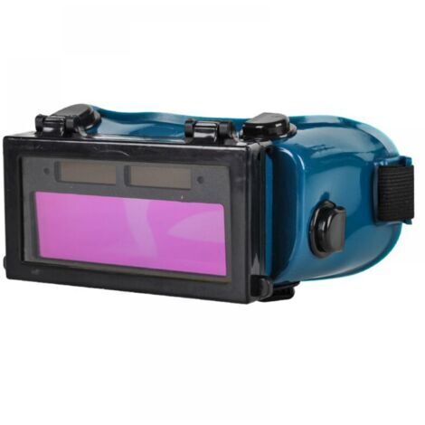 Lunettes Masque de Soudure LCD Batterie Solaire Auto-obscurcissant/assombrissantes Lunette de Protection des Yeux pour Soudage avec Bande (Vert)