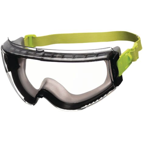 Lunettes-masques Avatar Plus EN166,EN170,UKCA noir/vert,bandeau néoprène clair