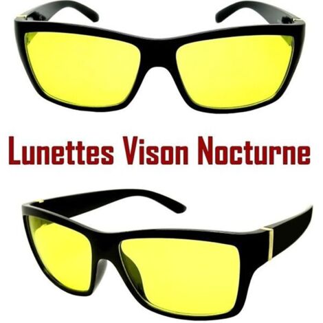 LUNETTES VISION NOCTURNE NUIT VERRE JAUNE ANTI ÉBLOUISSEMENT RECTANGLE CONDUITE