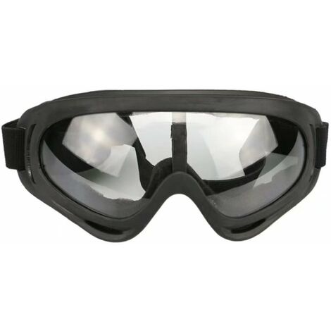 Lunettes X400, lunettes tactiques, lunettes tout-terrain résistantes au sable et aux chocs, lunettes de moto coupe-vent (noir sable + film transparent) 56Vingt