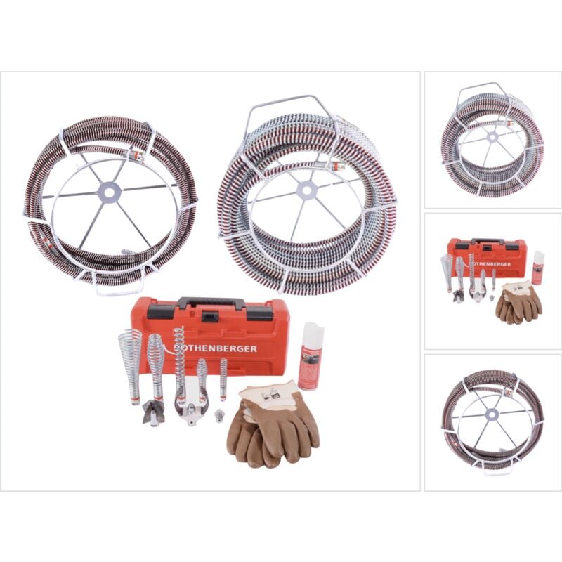 Image of Rothenberger - Set di utensili a spirale DuraFlex 16 + 22 mm per la macchina per la pulizia dei tubi a batteria R600 VarioClean (1500003705)