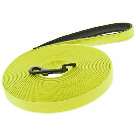 Lunghina in nylon e PVC con imbottitura in neoprene modello Fun Flat per cani: 2 cm x 6 m - nero