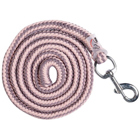 Lunghina per cavalli in nylon 180 cm con moschettone modello Catherine: 180 cm, Lilla Malva e Rosa chiaro