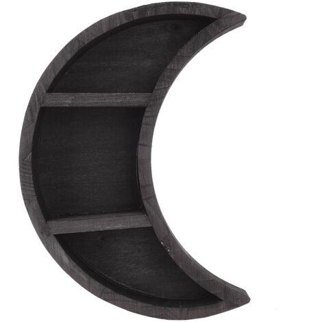 Luniforme Regal für Kristalle und Deko-Objekte – Holz, mattschwarze Oberfläche – 17,8 x 5,3 x 24,7 cm