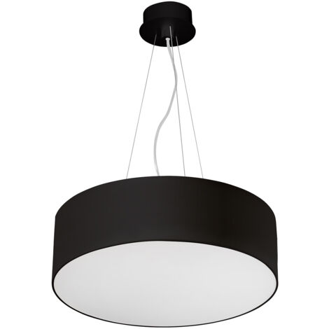 Luno Lámpara Colgante de Techo para Interior con Luz LED Blanco Cálido 3000K 5083lm. Lámpara Colgante Moderna de 60cm Diámetro. Color Negro