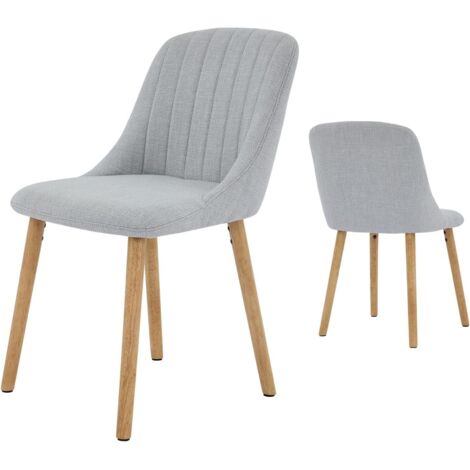 Lunsy – Lot de 2 chaises de salle à manger – Pieds en bois de caoutchouc – Coussin en cuir artificiel – 48 x 43 x 81 cm – Confort ergonomique