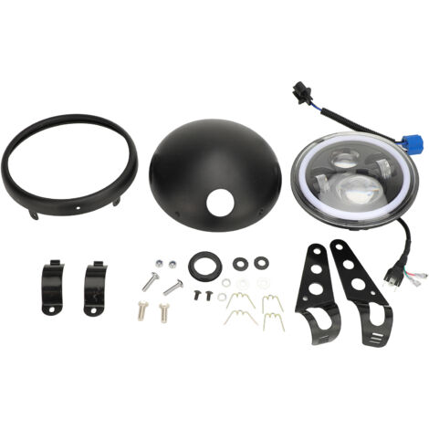 Luocute Phare LED de Moto de 7 Pouces, éclairage Lumineux Haute intensité, Phare Rond étanche à la Poussière avec Support, adapté pour Véhicule Tout-terrain DC9-30V.