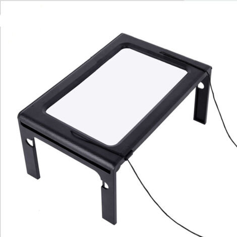 Lupa acrílica manos libres mejorada: lupa de lente grande, lupa rectangular de página completa 5X, iluminación LED de 50, lupa de escritorio plegable y portátil para personas mayores.