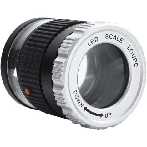 Lupa AIPERQ 40X con luz LED y luz UV, distancia focal ajustable, plegable, para joyería, textiles, monedas, sellos y piedras preciosas (negra)