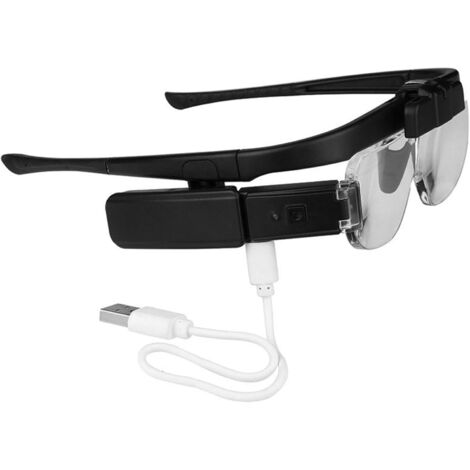 Lupa con diadema recargable por USB, lupa de bolsillo de regalo, luz LED, 6 lentes ajustables (1.5X, 2.0X, 2.5X, 3.5X, 4.0X, 4.5X) para reparación, lectura y belleza.