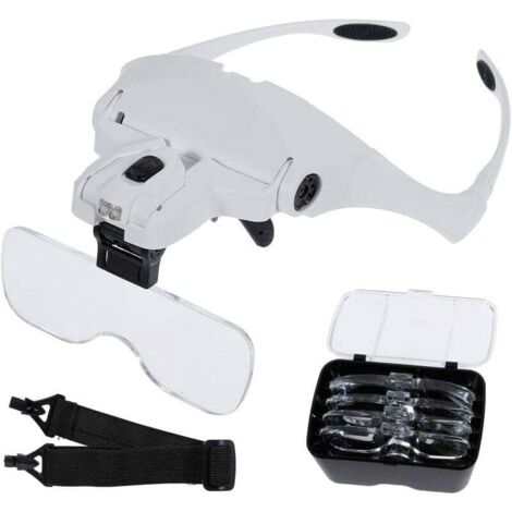 Lupa de cabeza con 5 lentes de aumento diferentes