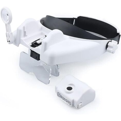 Lupa de cabeza de alta definición con 2 luces LED - 4 lentes ópticas especiales 1-2X 1-8X 2-5X 3-5X UC22