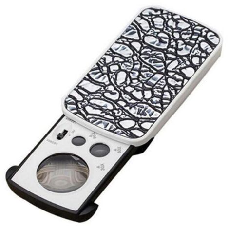 Lupa de joyero con aumentos de 30x, 60x y 90x, con luz LED y UV, lupa para joyería, lupa portátil.