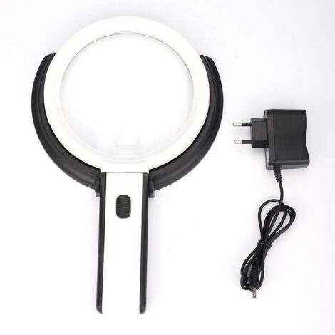 Lupa iluminada de 1,8X y 5X con soporte, lupa de sobremesa de 130 mm de grosor, lámpara de aumento LED.