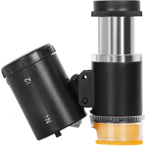 Lupa iluminada de 60 aumentos con 2 LED y 1 lámpara UV, enfoque ajustable, ideal para joyeros, relojeros, gemólogos y aficionados.